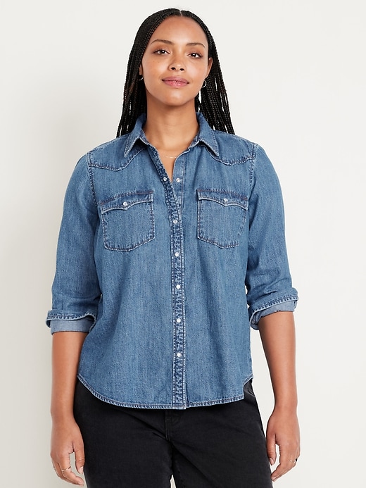 Image number 5 showing, Classic Button-Down Jean Shirt