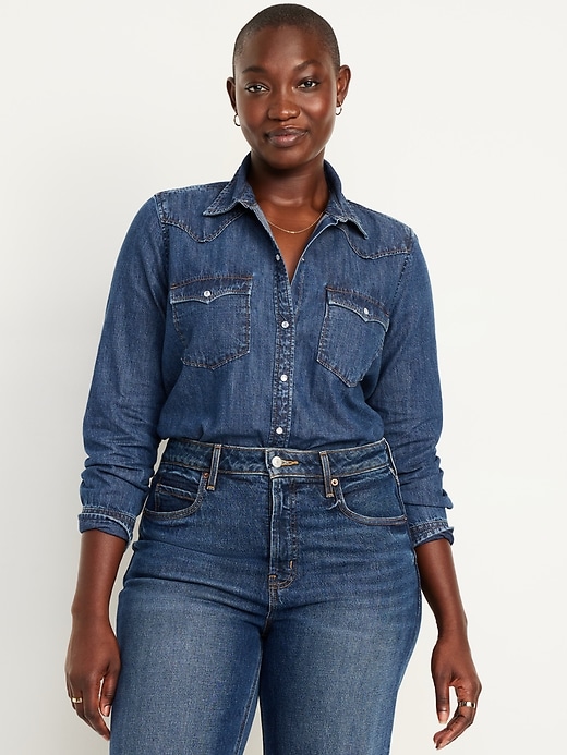 Image number 5 showing, Classic Button-Down Jean Shirt