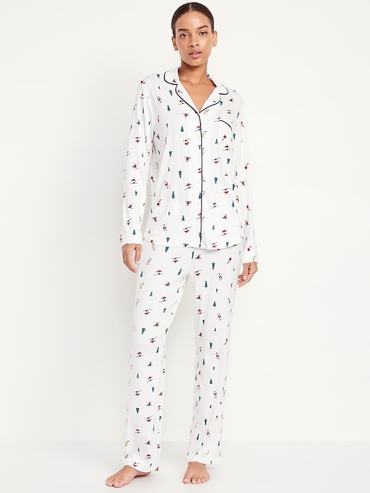 Image number 1 showing, Knit Jersey Pajama Pant Set