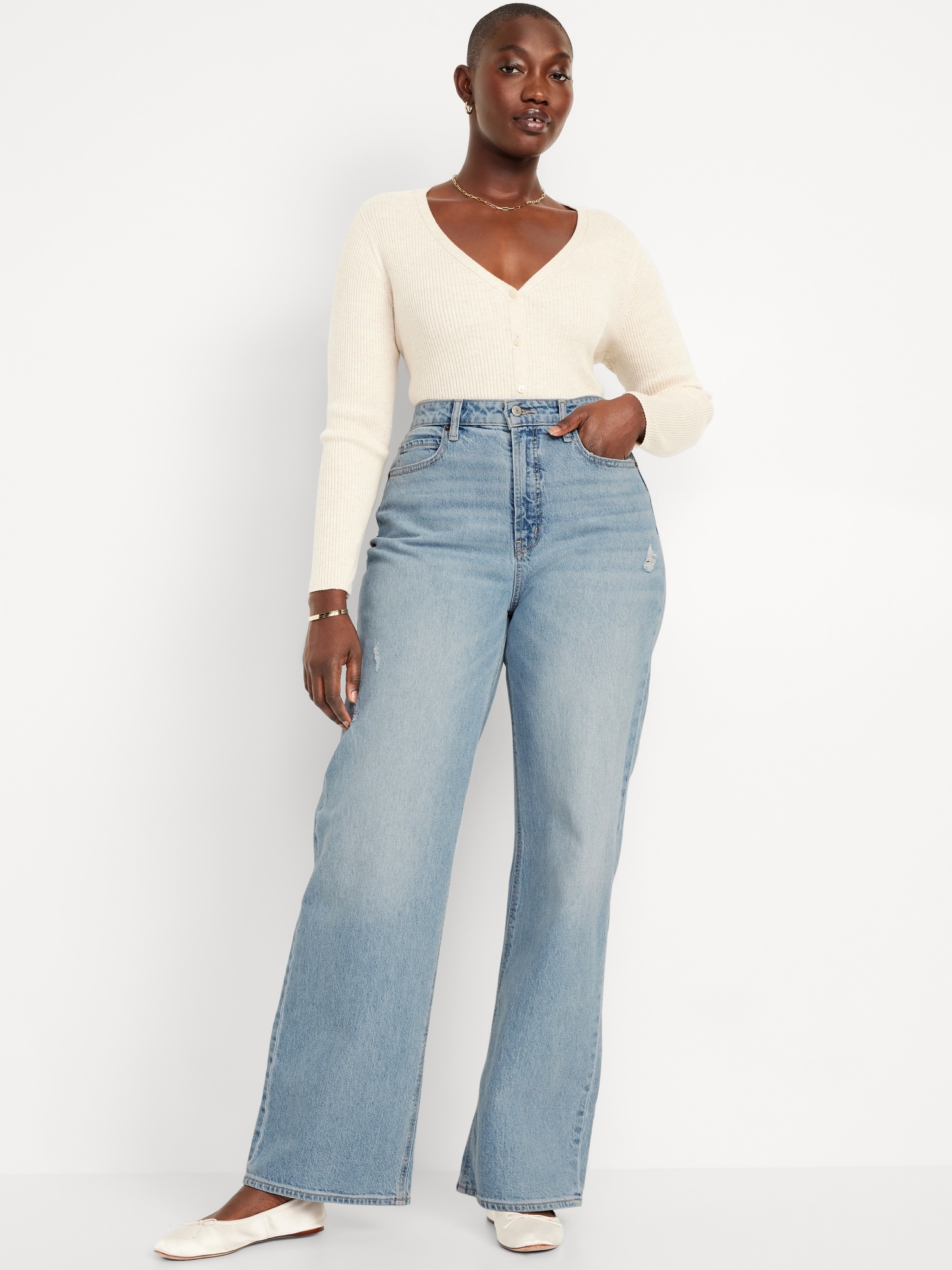 Jeans high waist wide leg hotsell