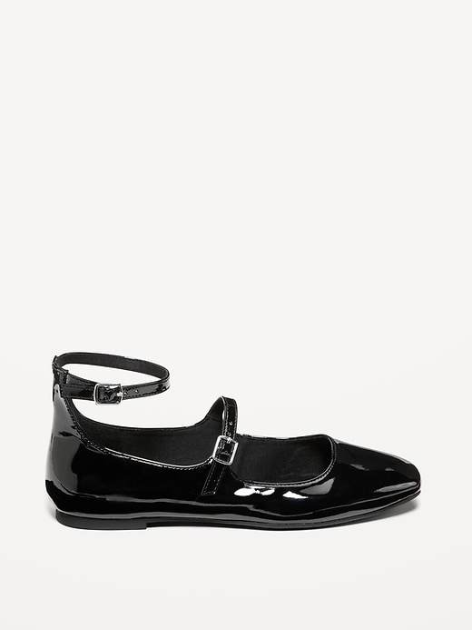 Image number 3 showing, Double-Strap Faux Leather Mary Jane Flats