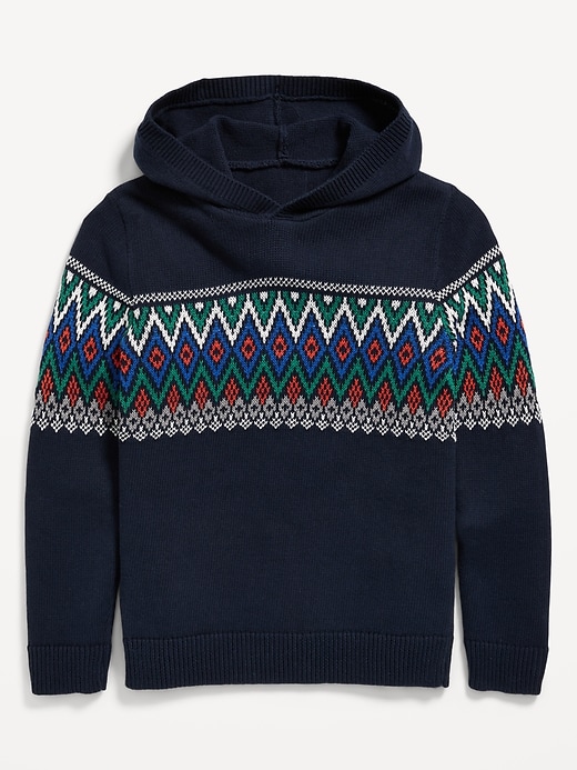 View large product image 2 of 3. Fair Isle Pullover Hoodie for Boys