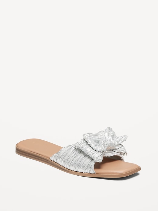 Image number 1 showing, Knot-Front Slide Sandals