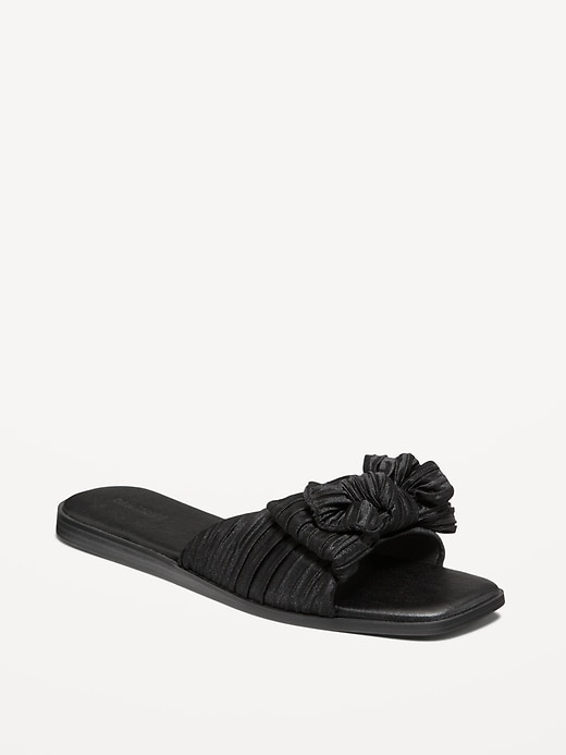 Image number 1 showing, Knot-Front Slide Sandals