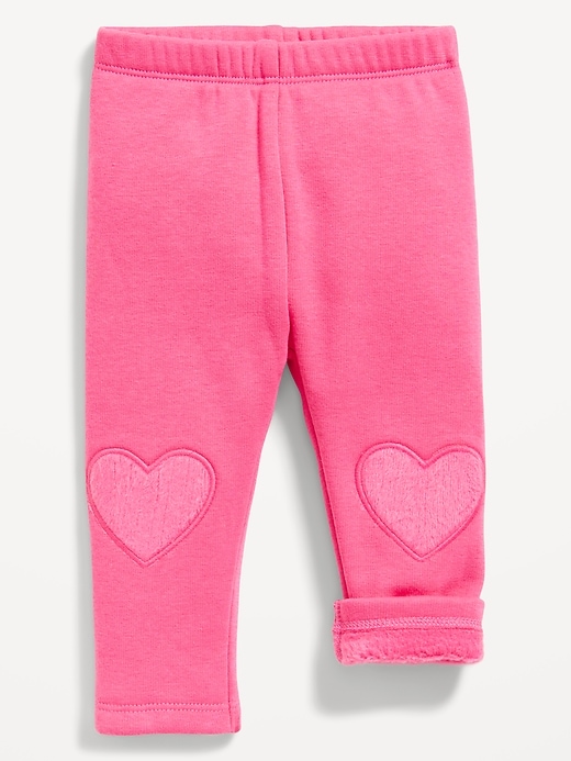 View large product image 1 of 1. Cozy Fleece-Lined Knee-Patch Leggings for Baby