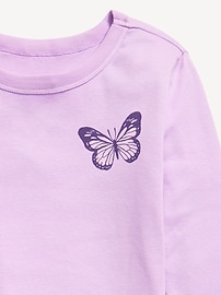 View large product image 3 of 3. Long-Sleeve Textured-Knit Graphic T-Shirt for Girls