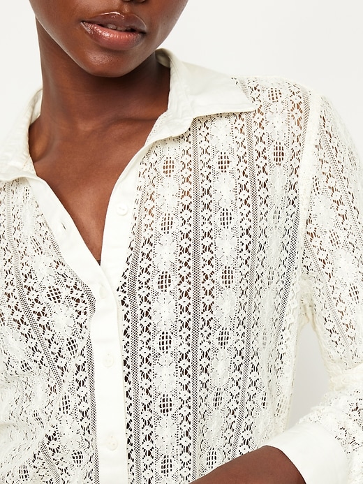 Image number 4 showing, Lace Button-Down Shirt