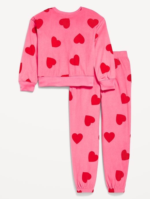 View large product image 2 of 3. Printed Microfleece Pajama Joggers Set for Girls