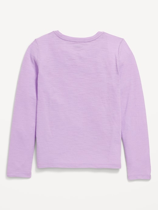 View large product image 2 of 2. Softest Long-Sleeve Heart-Pocket T-Shirt for Girls