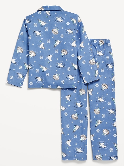 View large product image 2 of 4. Gender-Neutral Printed Button-Front Pajama Set for Kids