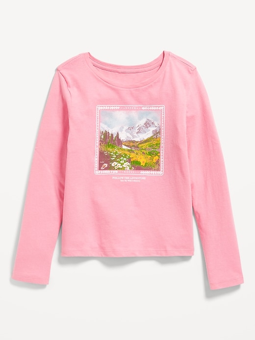 View large product image 1 of 1. Long-Sleeve Graphic T-Shirt for Girls