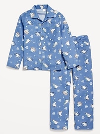 View large product image 3 of 4. Gender-Neutral Printed Button-Front Pajama Set for Kids