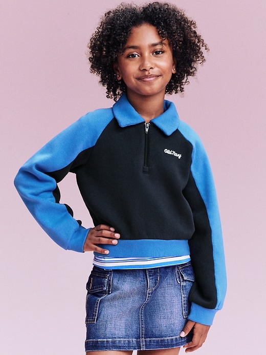 Image number 1 showing, '94 Logo-Graphic Quarter-Zip Sweatshirt for Girls