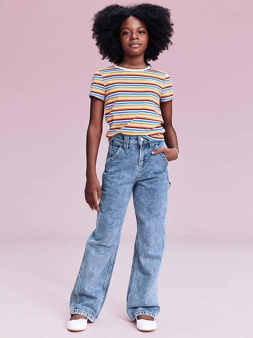 Image number 1 showing, '94 High-Waisted Carpenter Jeans for Girls