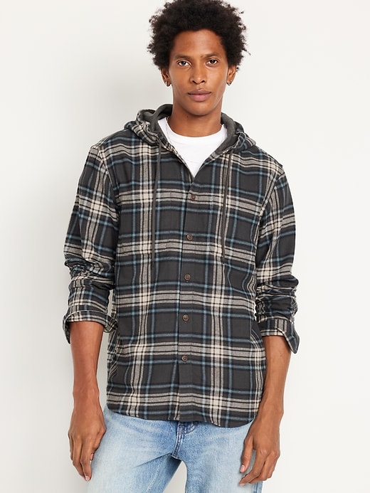 Image number 1 showing, Hooded Flannel Shirt