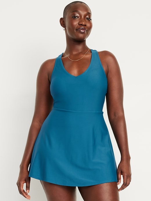 Image number 5 showing, V-Neck Swim Dress