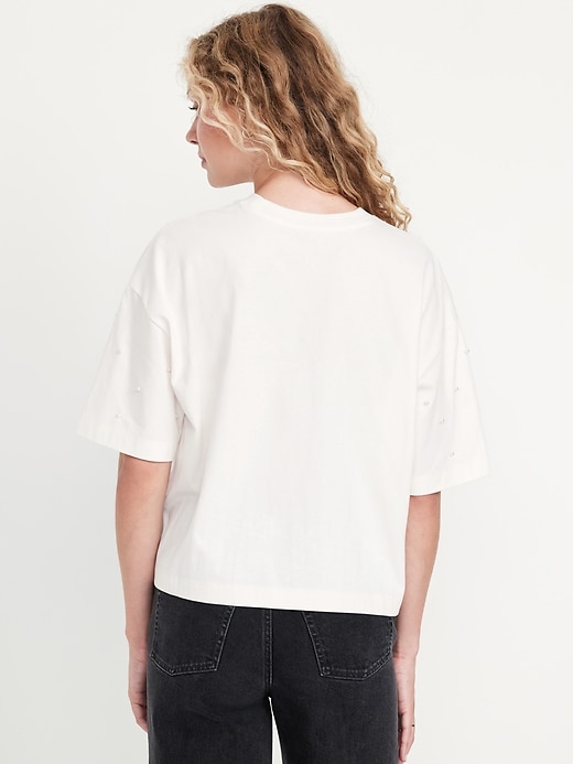 Image number 2 showing, Oversized Crew-Neck Embellished T-Shirt