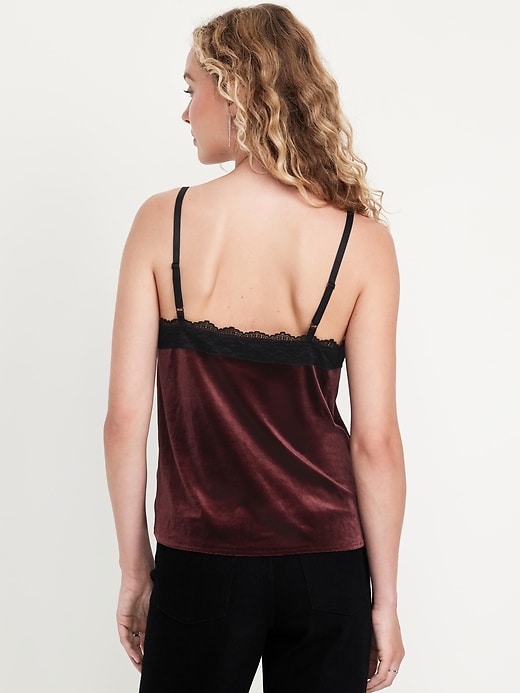 Image number 7 showing, Lace-Trim Velvet Top