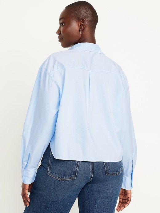 Image number 6 showing, Embellished Cropped Button-Down Shirt