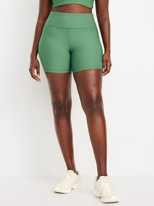 Image number 4 showing, High-Waisted PowerSoft Biker Shorts -- 6-inch inseam