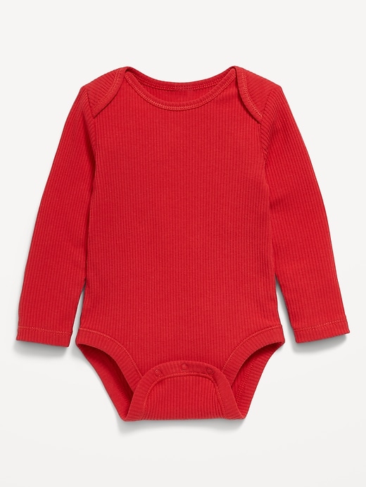 View large product image 1 of 2. Unisex Long-Sleeve Ribbed Bodysuit for Baby