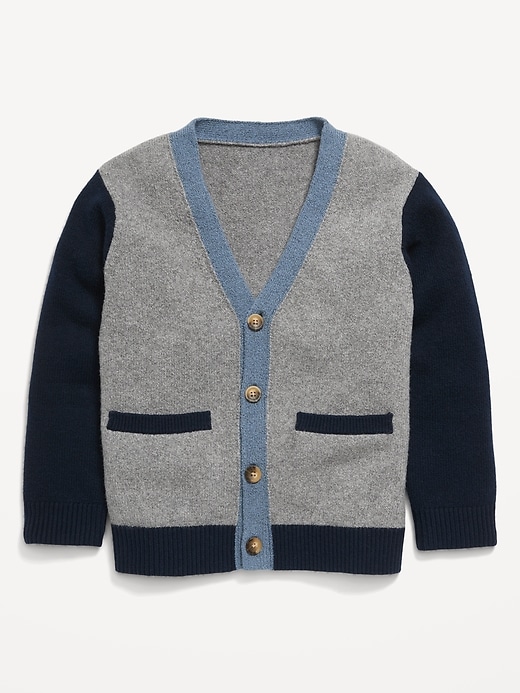 View large product image 2 of 3. SoSoft Color-Block Cardigan Sweater for Boys