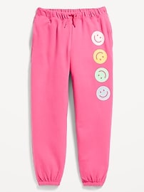 View large product image 4 of 5. High-Waisted Cinched-Hem Graphic Jogger Sweatpants for Girls