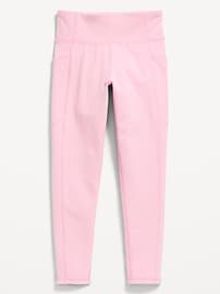 View large product image 4 of 4. High-Waisted PowerSoft Fleece-Lined 7/8-Length Leggings for Girls