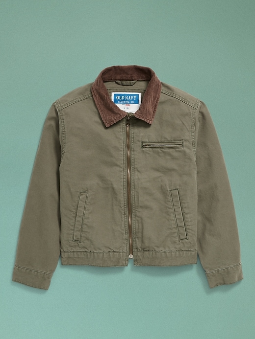 Image number 5 showing, '94 Gender-Neutral Corduroy-Trim Canvas Jacket for Kids