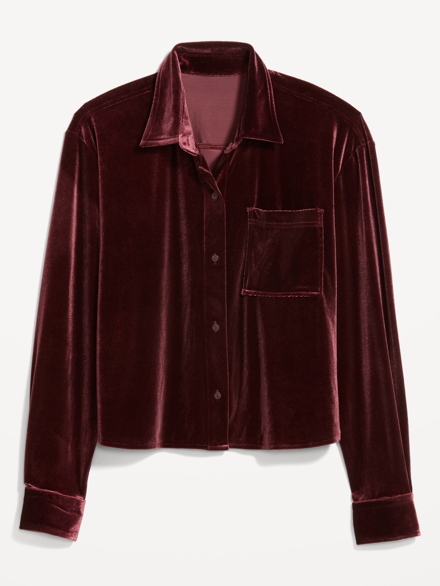 Classic Button-Down Velvet Shirt