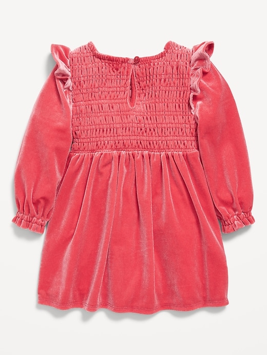 View large product image 2 of 3. Ruffled Smocked Velvet Dress for Baby