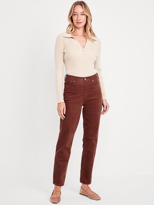 Image number 1 showing, High-Waisted OG Straight Corduroy Ankle Pants