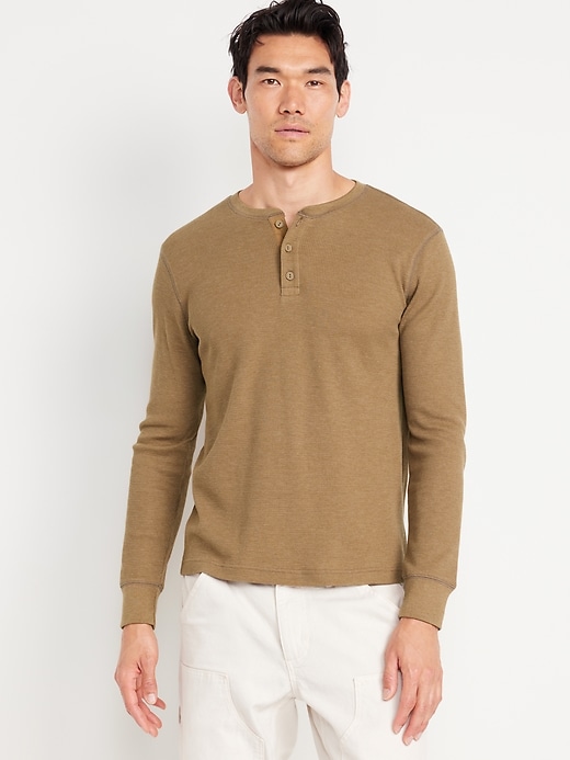 Image number 1 showing, Waffle Henley T-Shirt