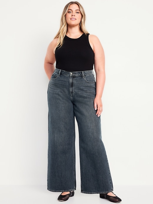 Image number 6 showing, High-Waisted Baggy Wide-Leg Jeans