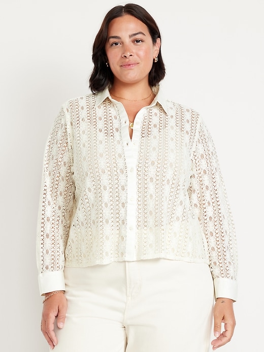 Image number 7 showing, Lace Button-Down Shirt