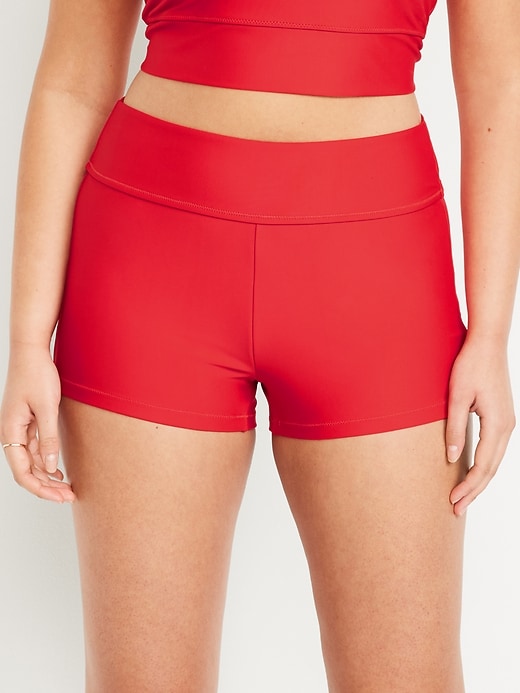 Image number 5 showing, High-Waisted Swim Shorts -- 2-inch inseam