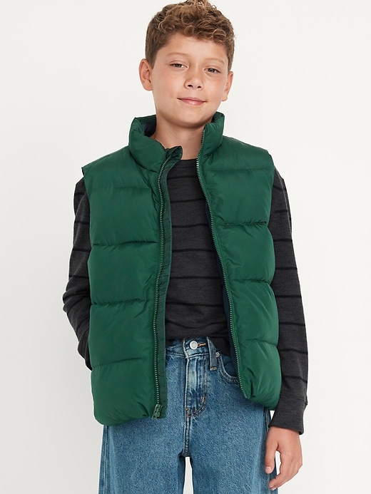 View large product image 1 of 3. Water-Resistant Quilted Puffer Vest for Boys