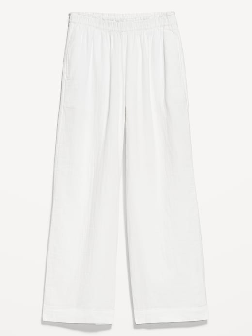 Image number 4 showing, High-Waisted Crinkle Gauze Ankle Pants