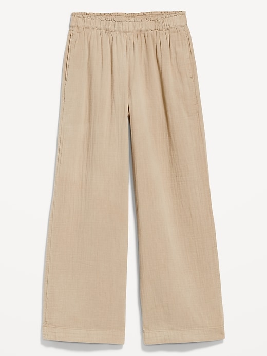 Image number 4 showing, High-Waisted Crinkle Gauze Ankle Pants