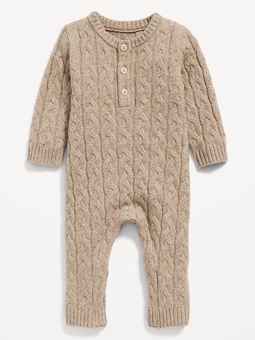 View large product image 1 of 2. SoSoft Henley Sweater One-Piece Jumpsuit for Baby