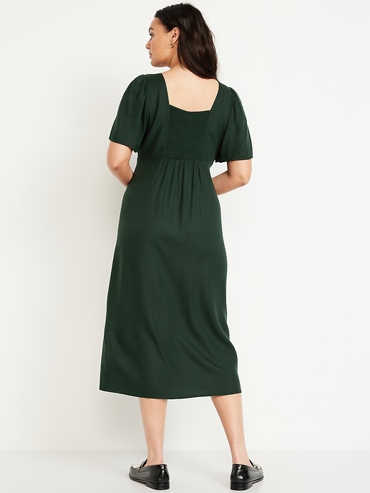 Image number 5 showing, Button-Down Crepe Midi Dress