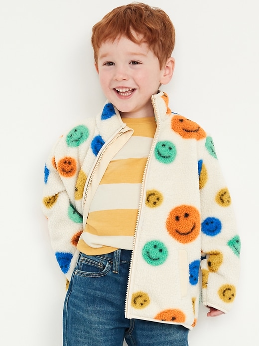 View large product image 1 of 2. Printed Full-Zip Sherpa Jacket for Toddler Boys