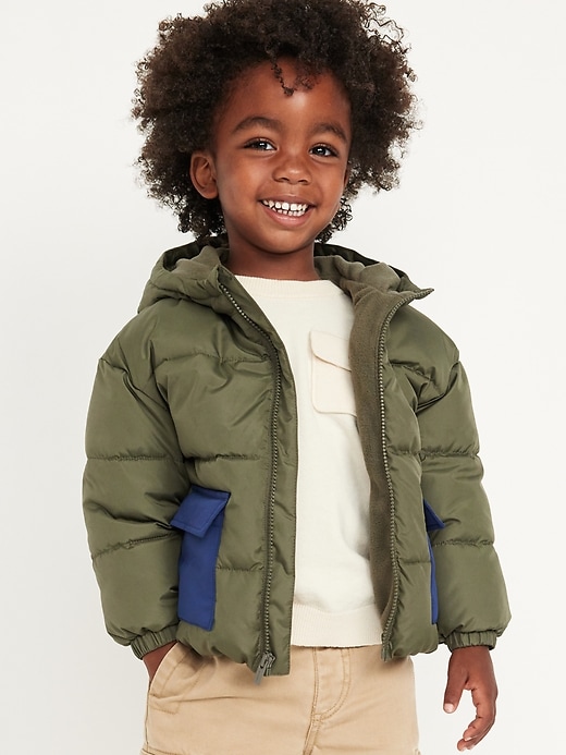 Water Resistant Quilted Puffer Jacket for Toddler Boys