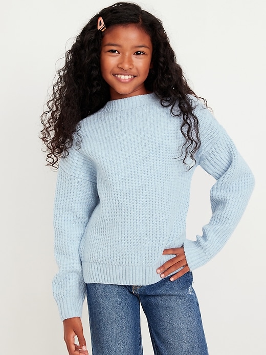 View large product image 1 of 3. SoSoft Shaker-Stitch Sweater for Girls