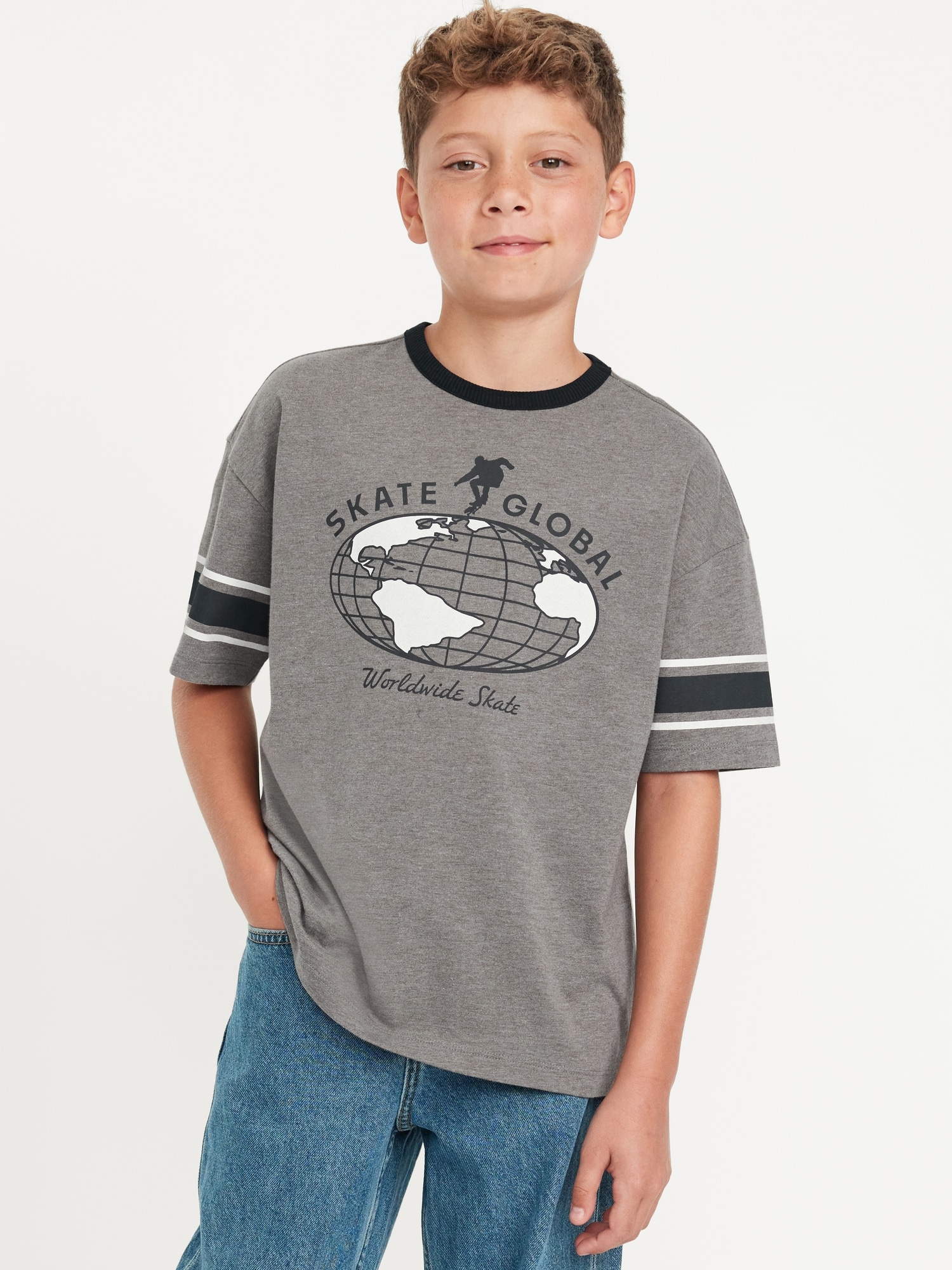 Oversized Short-Sleeve Graphic T-Shirt for Boys