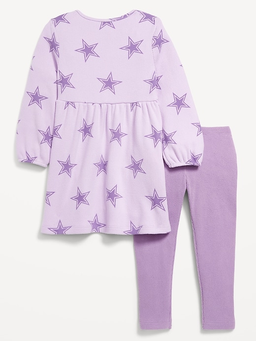 View large product image 2 of 3. Long-Sleeve Thermal-Knit Dress and Leggings Set for Toddler Girls