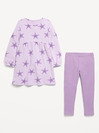 View large product image 3 of 3. Long-Sleeve Thermal-Knit Dress and Leggings Set for Toddler Girls