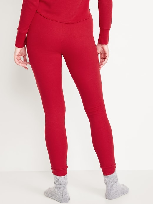 Image number 2 showing, High-Waisted Waffle Pajama Leggings