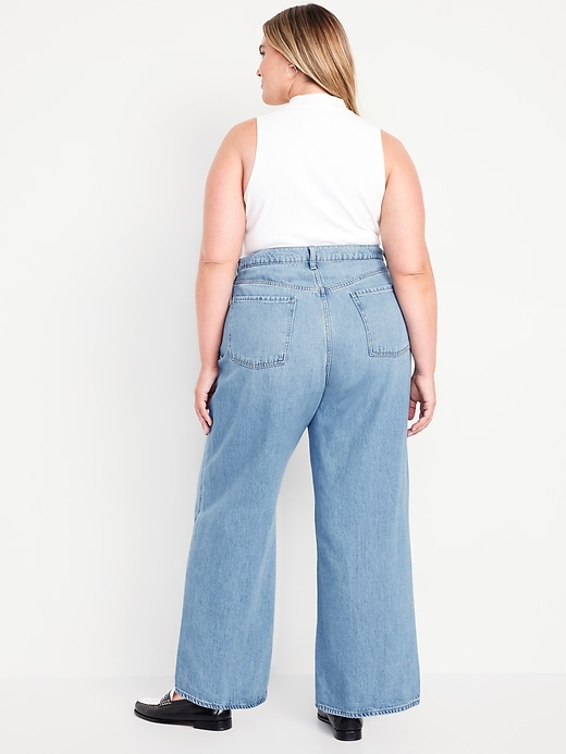 Image number 7 showing, High-Waisted Baggy Wide-Leg Jeans