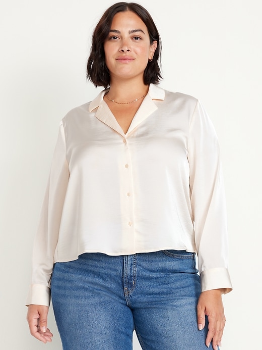 Image number 5 showing, Button-Down Satin Shirt